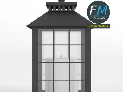 Lantern with candle 2 3D model