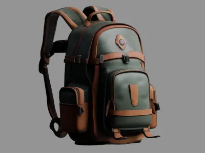 Stylized Backpack BP15 Low-poly 3D model