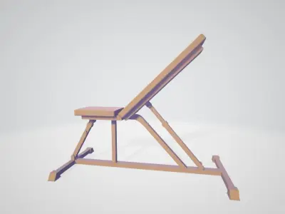 Incline Bench - Gym Equipment Low-poly 3D model