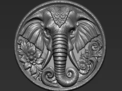 Elephant Head Pendant A9 3D print model