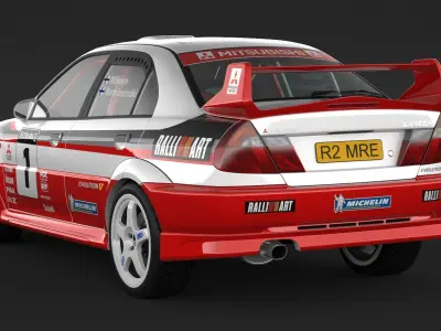Mitsubishi Lancer Evolution 5 Rally Car 3D model
