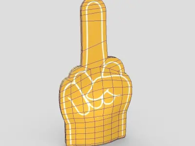 Foam Finger 7 Low-poly 3D model
