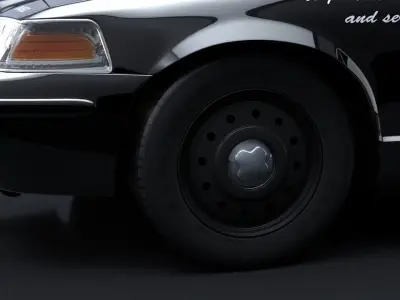 City Police Car Rigged for C4D Low-poly 3D model