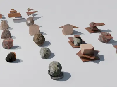 Natural Rock Coffee Table Sculpture Design or Outdoor Chair 3D model