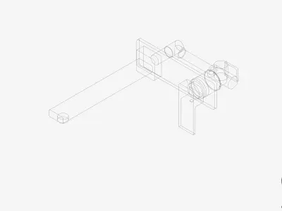 Wall Mixer Set - Luxury - Round - Bath - 230 Low-poly 3D model