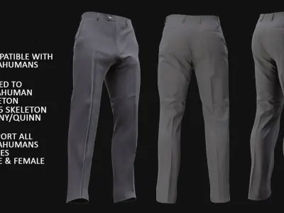 Business Pants 32 - All MH Bodies - UE5 Skeletons - Rigged Low-poly 3D model