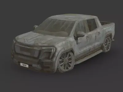 Abandoned Car - GMC Sierra EV Low-poly 3D model