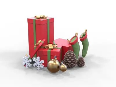 Christmas Collection 3 Santa Claus Christmas tree stuff 3D print model