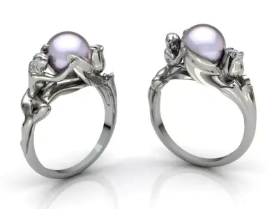 Pearl ring Jewelry 3D print model