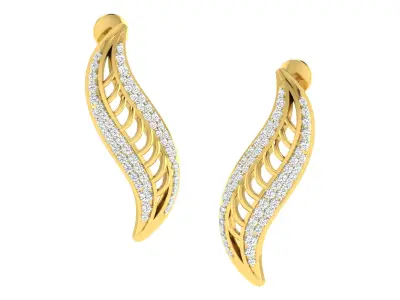 Solitaire Women Drop Earrings 3dm STL OBJ FBX Renders Details 3D print model