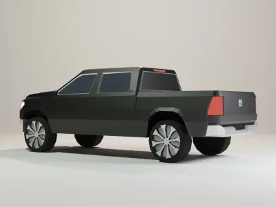 Low Poly Ram Pickup Truck Low-poly 3D model