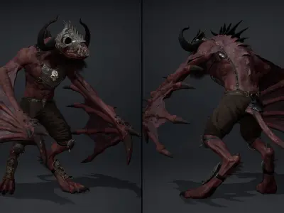 Blood Spearman Wing2 Low-poly 3D model