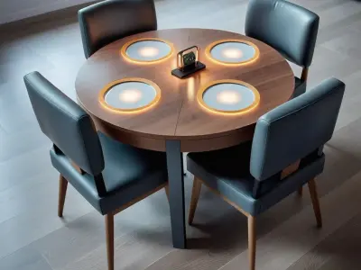 Stylish 3D Dining Table Set Pack  2 Unique Designs with Chairs Low-poly 3D model