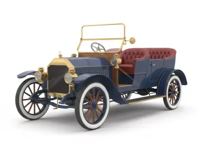 Early 20th Century Vintage Touring Car Low-poly 3D model