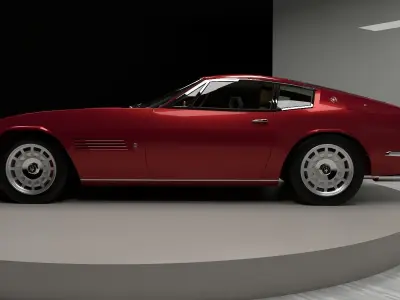 Maserati Ghibli Coupe 1972 Low Poly 3D model
