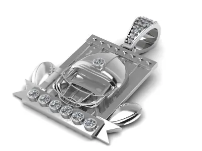 CRICKET HALMET  DAIMOND PENDANT 3D PRINTABLE MODEL  3D print model