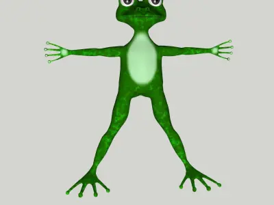 Green cartoon frog 3D model