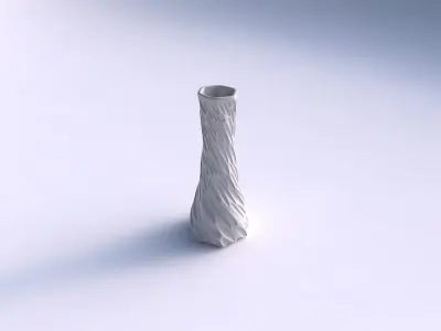Vase twisted squeezed hexagon with bubbles 3D print model