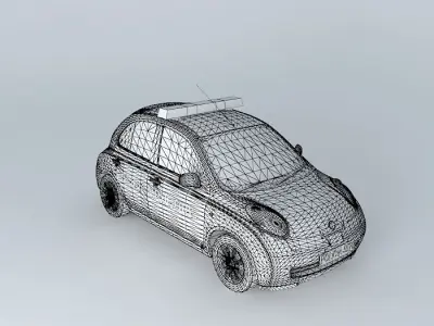 Nissan March Micra Albanian Police Car Free 3D model