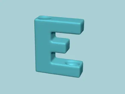 Vase E - Alphabet Vases Collection Letters - STL Printable 3D print model