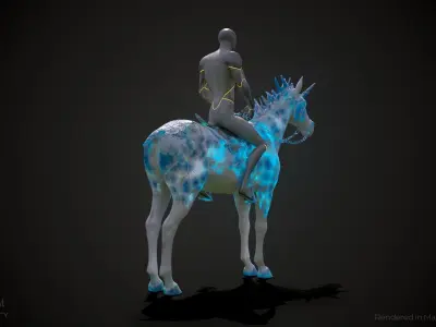Frozen Horse Animated Asset Low-poly 3D model