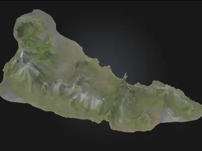 Mountain Terrain Model Realistic Landscape Free 3D model