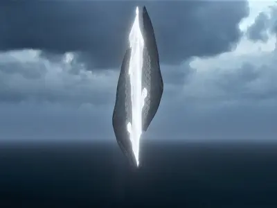 Floating Ship - Futuristic 3D model