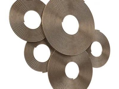 Uttermost Ahmet 34 34W Layered Rings Gold Metal Wall Art PBR 3D model