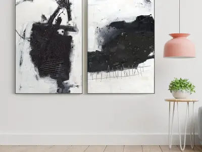 Plaster Two Photo Frame 55 Low-poly 3D model