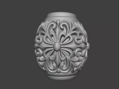 Decorative Silver Bead  Half Cut for Casting 3D print model