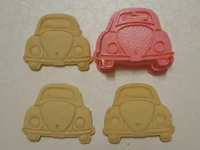 Volkswagen classic car cookie cutter and stamp 3D print model