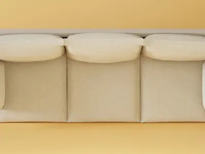 Fabric Couch Low-poly 3D model