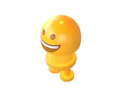 Car Spring Expression Decoration Toys Grinning Face v1 001 Low-poly 3D model purchase