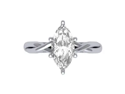 Marquise Solitaire Infinity Ring  3D print model