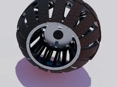 Mars rover wheels 3D model