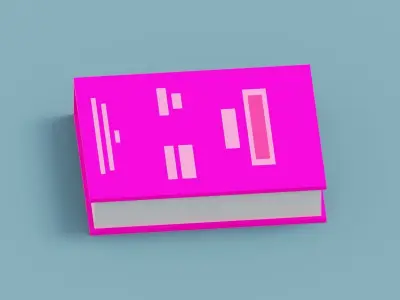 Voxel Pink Book  Low-poly 3D model