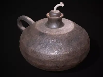 Celtic Oil Lamp Low-poly 3D model