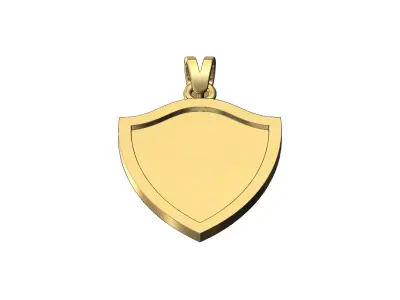 Simple shield memory pendant with bail  3D print model