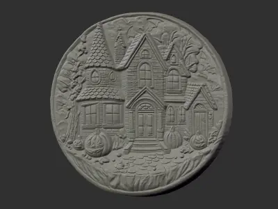 hallowen ghost house cnc model 3D print model