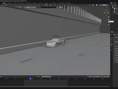 Porsche Taycan Road Scene  Blender File 3D model