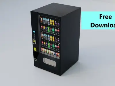 Low Poly Train Station for Games and Cartoons Free low-poly 3D model