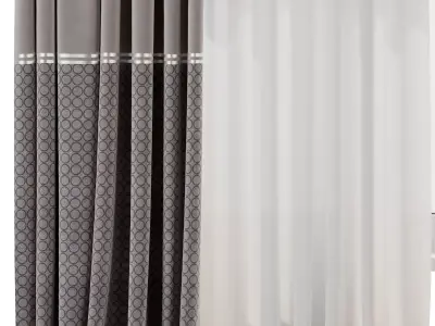 Curtains with Roman blinds 38 HBH  Low-poly 3D model