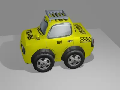 Toon Taxi Low-poly 3D model