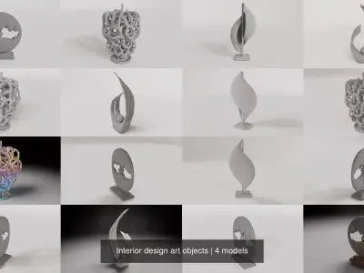 Interior design art objects 3D Model Collection