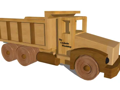 truck wooden toy dump Free 3D model