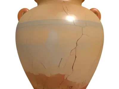 Ancient Cracked Terracotta Amphora Low-poly 3D model