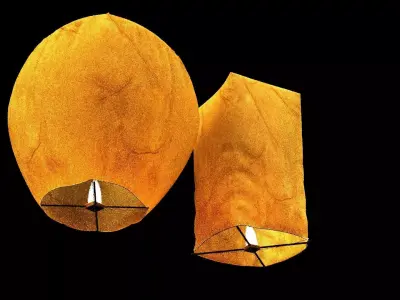 Chinese sky lantern  Low-poly 3D model get