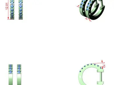  Diamond Hoops 3D print model