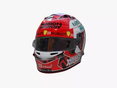 Leclerc helmet 2020 Low-poly 3D model