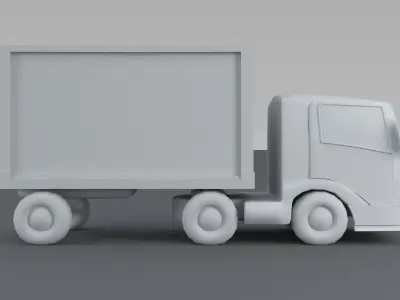 Toon Truck Low-poly 3D model